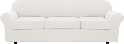 Miniatura 20 de H.VERSAILTEX - 3 fundas de sofá elásticas para 2 cojines de sofá. Fundas para muebles de sala de estar (funda base más 2 fundas de cojín de asiento)