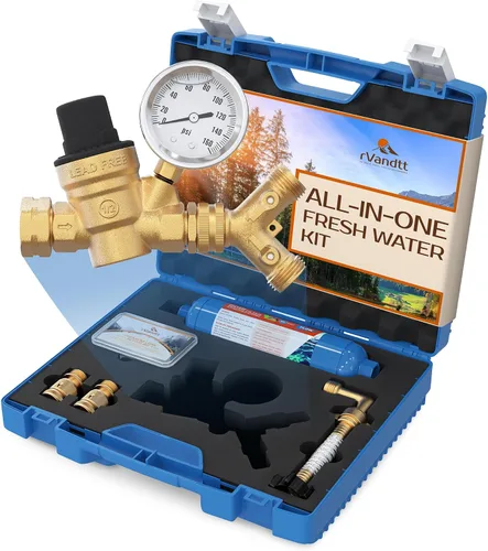 Miniatura 9 de Kit de agua dulce RV con manguera para beber, regulador de presión de agua para caravana, filtro, conectores de manguera, kit de reparación