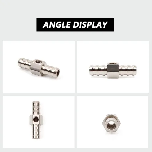 Miniatura 7 de BARTOO 1/2 "línea de combustible presión de combustible con púas bloqueo T adaptador incluye abrazaderas