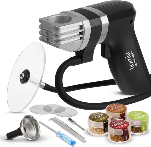 Kit de ahumador de cóctel - Kit de ahumador de whisky - Infusor de humo Birner PRO - Kit de iniciación, 11 piezas, con accesorios y astillas de kit