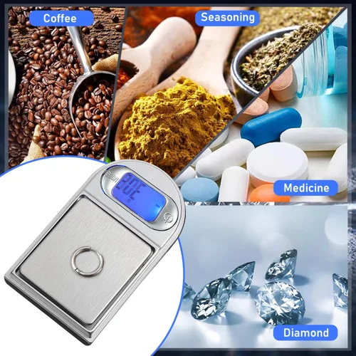 Miniatura 2 de IMIKEYA Báscula de joyería de bolsillo digital de bolsillo báscula digital de joyería escala de gramos mini escala digital de alta precisión