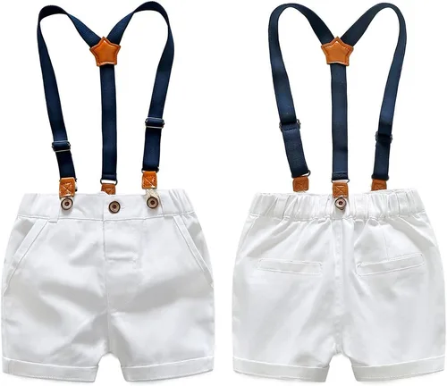 Miniatura 3 de Kimocat Conjunto de ropa casual para caballero para niños, camisa corta y pantalón