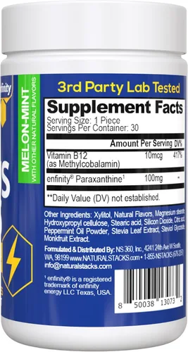 Miniatura 7 de Suplemento de paraxantina de 100 mg - Suplemento de enfoque sin cafeína para productividad y apoyo de atención - Enfinity Paraxantina clínicamente