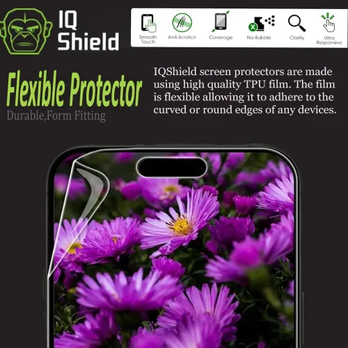 Miniatura 3 de IQShield Paquete de 2 protectores de pantalla para iPhone 15 Pro de 6.1 pulgadas, fácil de instalar, antiarañazos, película de TPU transparente