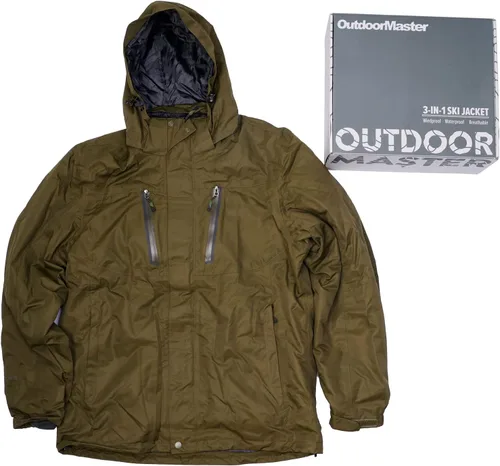 Miniatura 2 de OutdoorMaster Chaqueta de esquí 3 en 1 para hombre, Verde