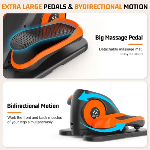 Miniatura 7 de Under Desk Elliptical Machine, Leg Exerciser While Sitting for Seniors with Remote Control & 12-Speeds, Quiet Portable Electric Seated Pedal