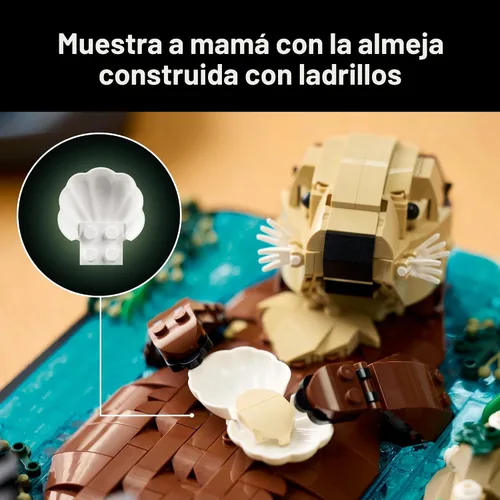 Miniatura 6 de LEGO Ideas - Juego de construcción de nutrias marinas flotantes para adultos, decoración de habitación u oficina para mujeres y hombres, a partir