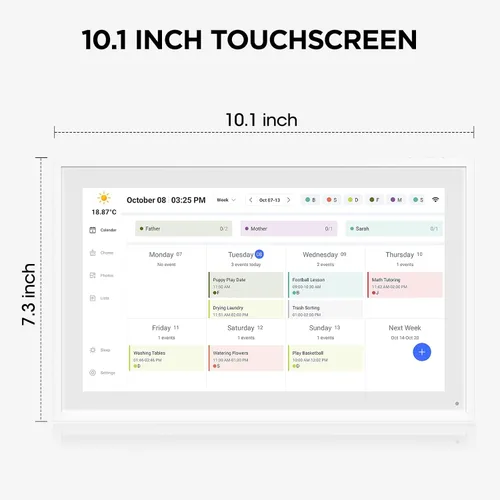 Miniatura 7 de Calendario digital inteligente de 10.1 pulgadas, calendario electrónico de escritorio, pantalla táctil IPS Full HD de 1920 x 1080 para planificar