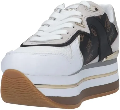 Miniatura 3 de Guess Scarpe Donna Zeppa Harinna Pala BlancoMarrón 4G Logo D23GU28 FL7HARFAL12, Multicolor