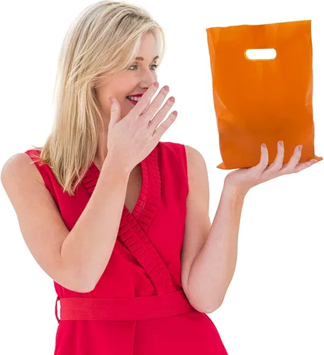 Miniatura 6 de 40 piezas de bolsas de regalo de plástico naranja Bolsas de caramelos Bolsas de plástico troqueladas son bolsas de regalo de fiesta surtidas