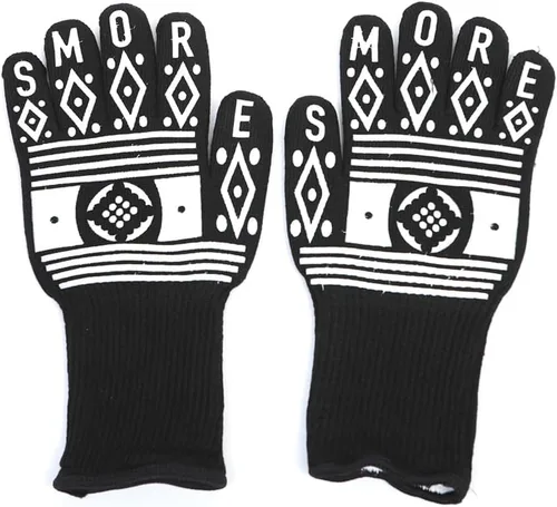 Miniatura 9 de S'more Guantes de barbacoa resistentes al calor, guantes de parrilla al aire libre, guantes de silicona antideslizantes para horno, guantes largos