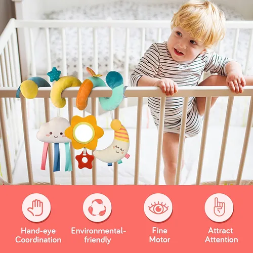 Miniatura 5 de MONSTIME Juguetes de asiento de automóvil para bebés de 0 a 6 meses, juguetes para niños y niñas, juguetes para recién nacidos de 0 a 3 meses