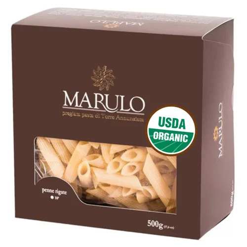 Pasta Penne, pasta de corte bronce hecha en Italia 1.1 libras (17.64 oz), pasta italiana gourmet, sémola 100% dura sin OMG, pasta italiana