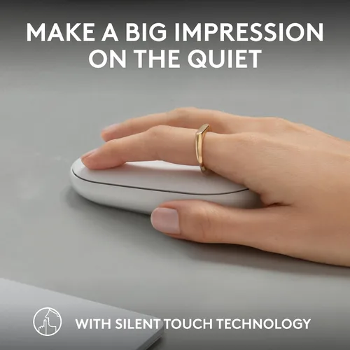 Miniatura 5 de Ratón Logitech Pebble Mouse 2 M350s Slim Bluetooth inalámbrico, portátil, ligero, botón personalizable, clics silenciosos, Easy-Switch para Windows