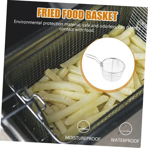 Miniatura 7 de UPKOCH Cesta de alambre extra grande para freír olla de acero inoxidable para freidora de aire