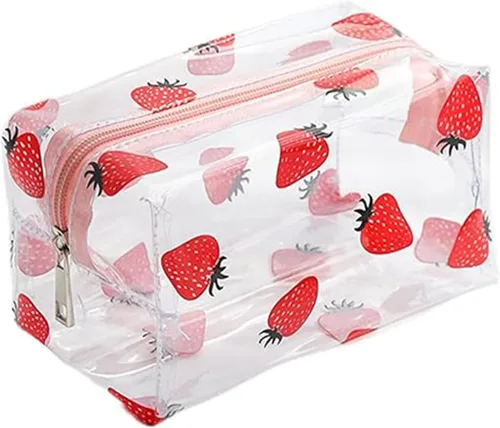 Miniatura 8 de Pequeña bolsa de cosméticos, bolsa de maquillaje transparente para la escuela, bonita bolsa de viaje para mujer, estuche organizador de maquillaje