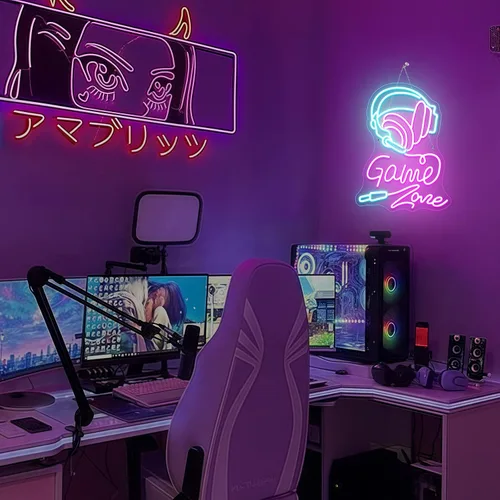 Miniatura 2 de Señal de Neón de Zona de Juego Gameneon Luces de Neón para Juegos para Decoración de Pared Luz LED Dormitorio para Niños Caverna de Hombre Fiesta