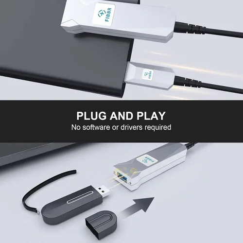 Miniatura 4 de Cable de extensión USB 3.0 de fibra óptica de 32.8 ft, cable USB largo macho a hembra, cable extensor de 5 Gbps de alta velocidad, para robot