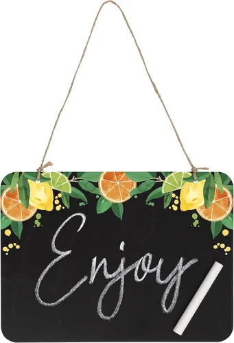 Cartel de pizarra de plástico negro – 1 unidad | Llamativo diseño de frutas cítricas, decoración perfecta para el hogar, cocina, fiestas, eventos,