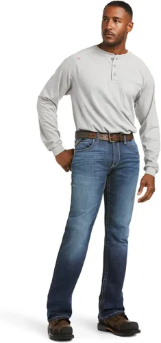 Miniatura 3 de Ariat FR M5 Slim DuraStretch - Jeans apilables de pierna recta, mezclilla para hombre, Azul