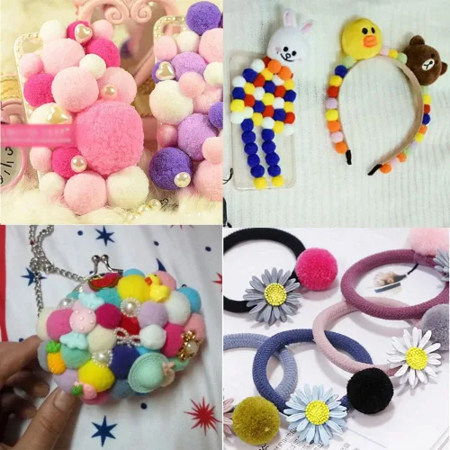 Miniatura 4 de 100 pompones suaves y esponjosos de 0.787 in, bola hecha a mano, decoración de Navidad, suministros de costura para manualidades