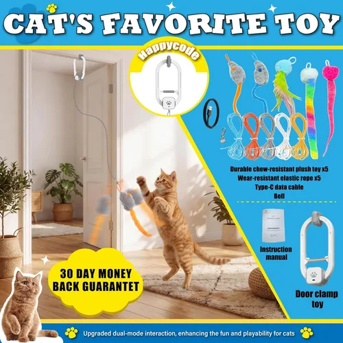 Miniatura 8 de Juguete interactivo para gatos, juguete eléctrico recargable para gatos, juguete para gatos con puerta colgante, 2 modos de movimiento