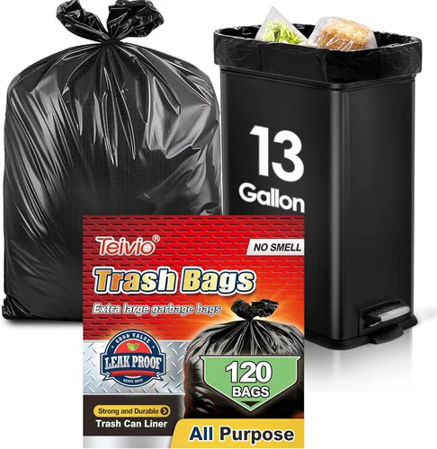 Miniatura 27 de Bolsas de basura fuertes de 1.2 galones, 220 unidades, bolsas de basura para baño, bolsas de plástico pequeñas para la oficina en casa, cocina, se