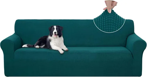 Miniatura 69 de U-NICE HOME Funda elástica para sofá, lavable, protector de muebles para sofá de 3 cojines, apta para mascotas (sofá, gris)