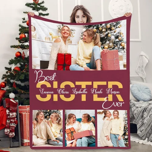 Miniatura 10 de SalaGraphics Manta personalizada con fotos, texto, regalos personalizados para parejas, mantas con fotos con mis propias fotos, mantas 5 Fotos