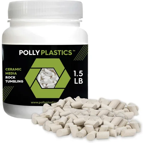 Miniatura 9 de Polly Plastics Medios de Relleno Cerámicos para Pulido de Rocas (Tamaño de Cilindro Pequeño) Gránulos de Cerámica No Abrasivos para Todo Tipo