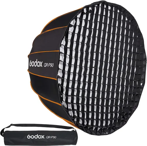 Miniatura 9 de Godox QR-P70 27.6 pulgadas 70CM portátil rápida instalación profunda parabólica profunda, con difusor frontal e interior para Godox SL-60W VL150