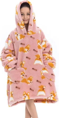 Miniatura 7 de Century Star - Manta con capucha portátil para niños, bebés, sudadera de gran tamaño, sudadera de forro polar bonita, manta Sherpa para niñas y niños