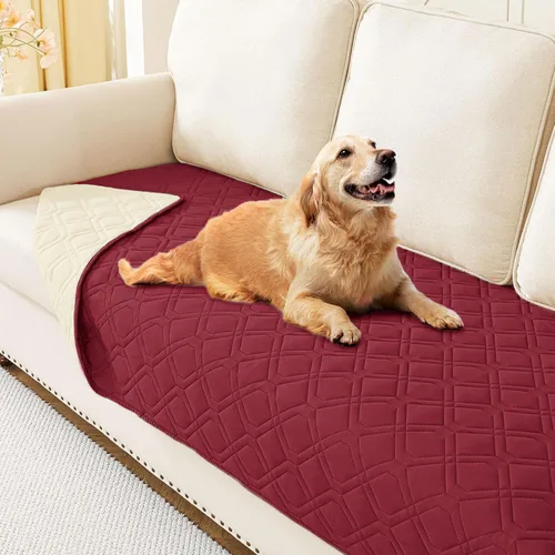 Miniatura 21 de hyha Manta impermeable para perros, manta reversible para cama de mascotas, funda suave para sofá/sillón lavable para perros, fundas impermeables