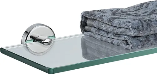 Miniatura 25 de JQK Estantería de baño de vidrio bronce, estante con toallero de 15 pulgadas de vidrio templado, almacenamiento para ducha de 16 por 5 pulgadas