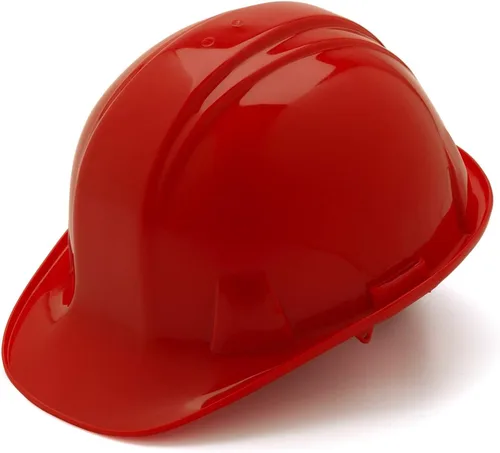 Pyramex SL Series Cap Style Hard Hat 6 Point Ratchet Suspension Rojo