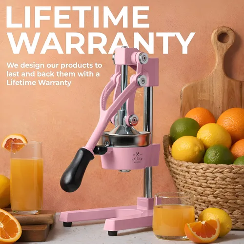 Miniatura 6 de Zulay Kitchen Exprimidor de hierro fundido, exprimidor manual resistente con coladores desmontables para una fácil limpieza, prensa de jugo
