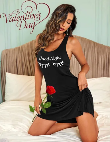 Miniatura 2 de Avidlove Camisón sin mangas para mujer, camiseta de dormir con espalda cruzada, sin mangas, ropa de dormir