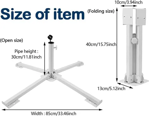 Miniatura 6 de Soporte portátil plegable para sombrilla de playa, soporte portátil para sombrilla de patio, tamaño de anclaje de sombrilla para exteriores, más
