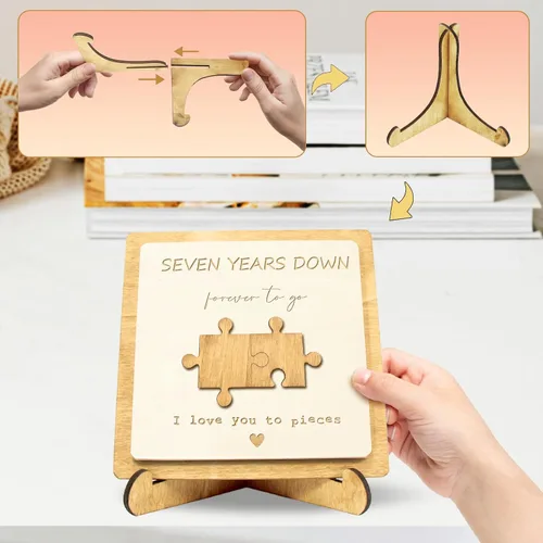 Miniatura 7 de MAMAGIFTREE Regalo único de 7 años de aniversario para ella, él, novio, novia, marido, esposa – Letrero romántico de 7 aniversario para parejas de 7
