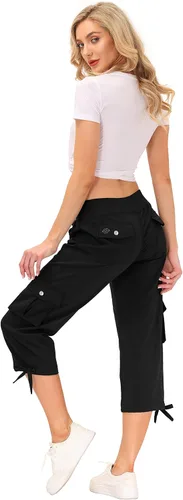 Miniatura 6 de MoFiz - Pantalones cargo capri, ligeros, casuales, holgados, cómodos y bonitos, de secado rápido, atléticos, para senderismo, viajes, con bolsillos