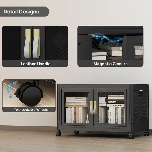 Miniatura 5 de Stackable Storage Bins with Lids, Clear Doors, 120QT Storage Bins Large Storage Cabinet Foldable Collapsible Closet Organizers for Bedroom Dorm