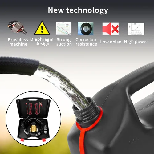 Miniatura 3 de Kit de bomba de transferencia de combustible de gasolina de 12 V, transfiere hasta 125 galones de gasolina, diésel o agua por hora, ideal