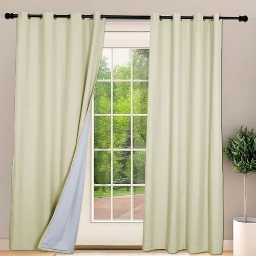 Miniatura 24 de Frelement Cortinas opacas extralargas de 108 pulgadas de largo, para sala de estar, cortinas de lino con bloqueo de luz, cortinas con aislamiento