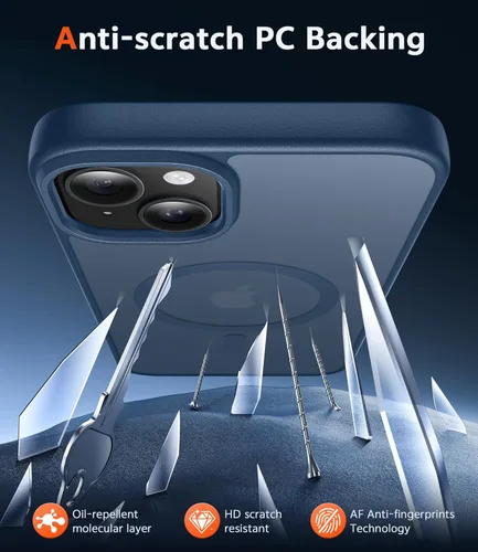 Miniatura 853 de FNTCASE Funda para iPhone 13 Pro-Max: Fundas magnéticas transparentes compatibles con Magsafe Slim anti amarillamiento protección contra caídas
