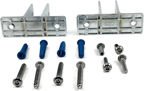 Miniatura 2 de Dos soportes de oreja Zamac de cromo pulido para paneles de 7/8 pulgadas con sujetadores