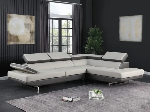 Miniatura 16 de BlackJack Furniture Union Modern - Sofá modular de piel sintética con reposacabezas ajustables, diván orientado hacia la izquierda, elegante asiento