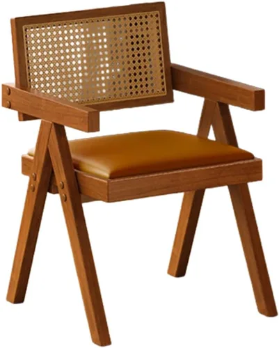 Miniatura 49 de YVYKFZD Juego de sillas de comedor de ratán, sillas de comedor de madera, sillas de cocina con respaldo tejido, sillón tapizado, silla auxiliar