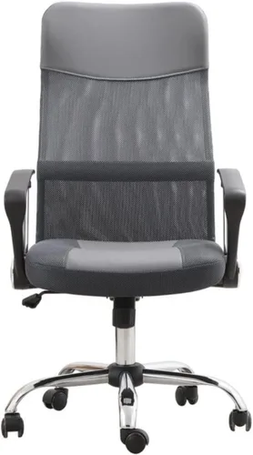 Elegant Decor Script - Silla giratoria moderna de malla con respaldo alto en color gris