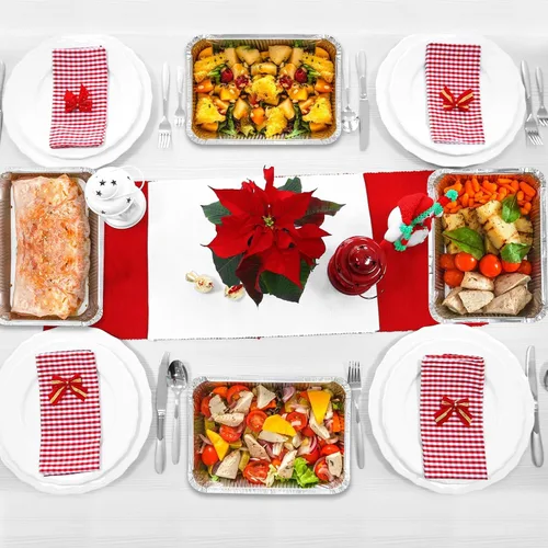 Miniatura 7 de 50 recipientes de aluminio para galletas de Navidad, con tapas, desechables con cubiertas de cartón con temática navideña, moldes para hornear