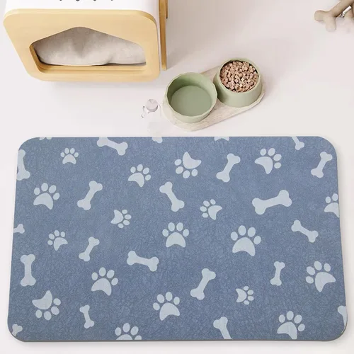 Miniatura 15 de YCT Tapete de comida para gatos – Tapetes de alimentación para perros – Alfombras absorbentes antideslizantes para gatos, 16.9 x 24 pulgadas